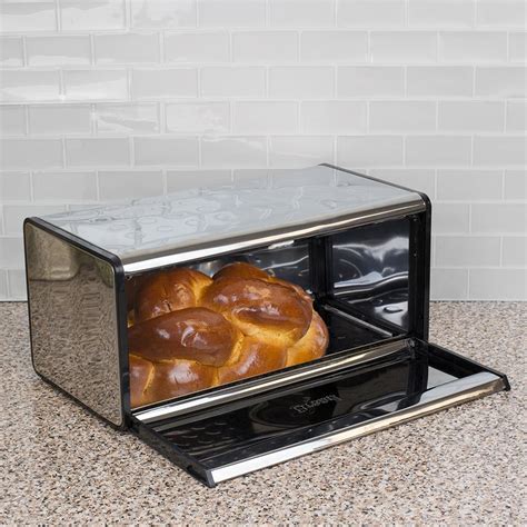 cook n home stainless steel bread box|homemade bread storage container.